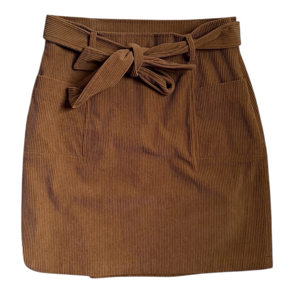 Bagatelle Mid-length Ribbed Belted Corduroy Skirt Size XS NWOT